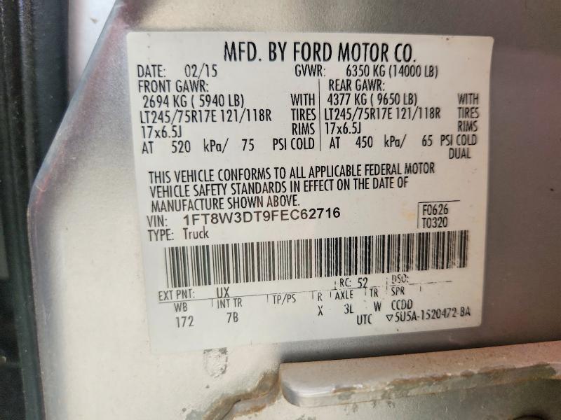 Aukcja sprzedaży 2015 Ford F350, vin: 1FT8W3DT9FEC62716, numer aukcji: 61550536
