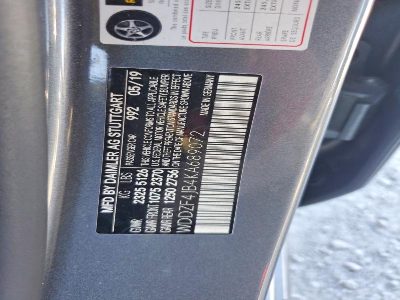 Aukcja sprzedaży 2019 Mercedes-benz E, vin: WDDZF4JB4KA689072, numer aukcji: 61998906