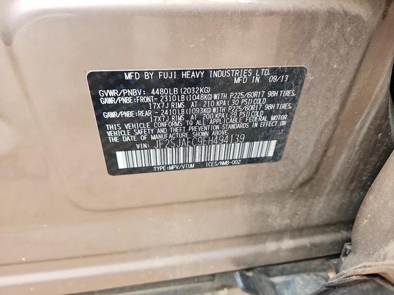 Aukcja sprzedaży 2014 Subaru Forester, vin: JF2SJAEC9EH494139, numer aukcji: 62171366