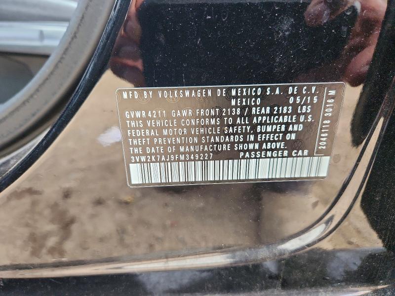 Продажа на аукционе авто 2015 Volkswagen Jetta, vin: 3VW2K7AJ9FM349227, номер лота: 62764536