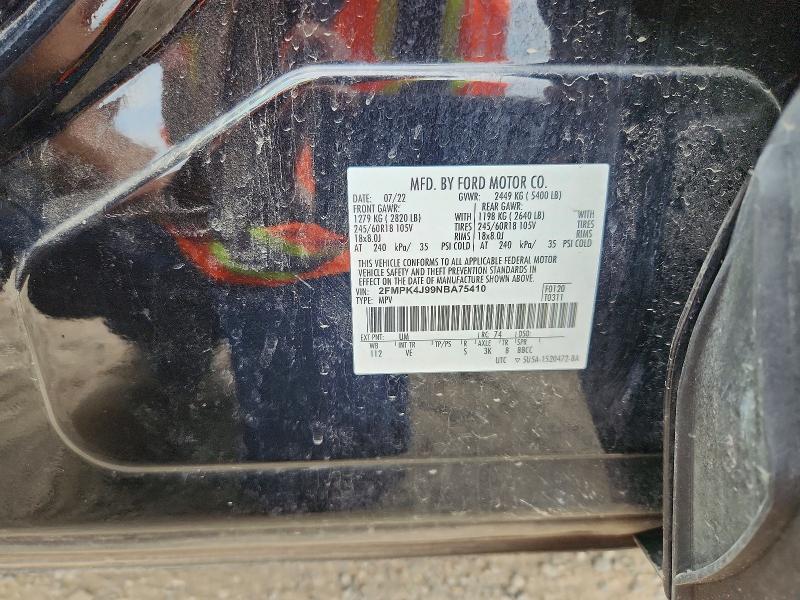 Aukcja sprzedaży 2022 Ford Edge, vin: 2FMPK4J99NBA75410, numer aukcji: 61166836