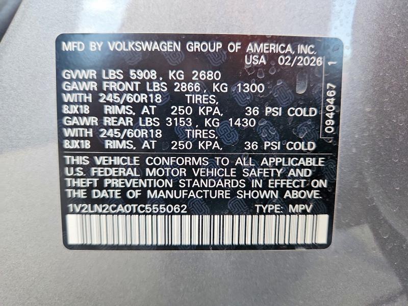 Продаж на аукціоні авто 2026 Volkswagen Atlas, vin: 1V2LN2CA0TC555062, номер лоту: 60971546