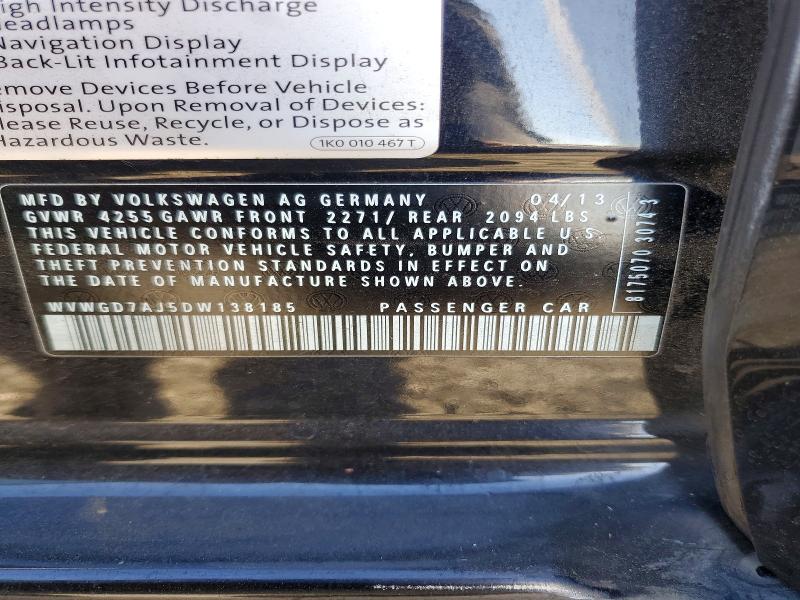 Продажа на аукционе авто 2013 Volkswagen Gti, vin: WVWGD7AJ5DW138185, номер лота: 61965376