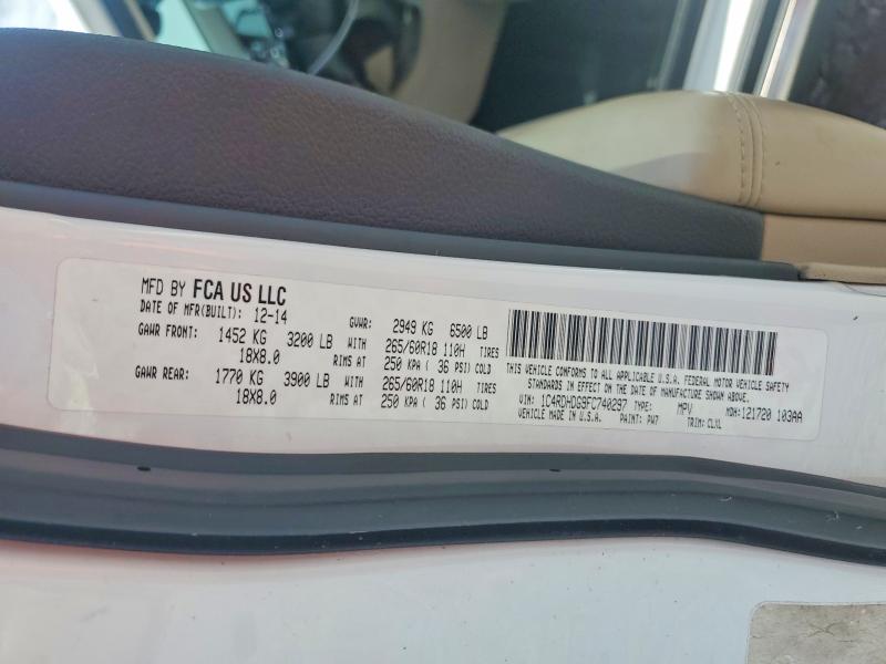 Продажа на аукционе авто 2015 Dodge Durango, vin: 1C4RDHDG9FC740297, номер лота: 60981596