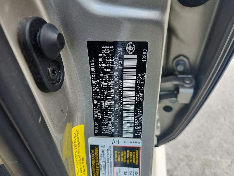 2015 Toyota Avalon Hybrid მანქანა იყიდება აუქციონზე, vin: 4T1BD1EB6FU042909, აუქციონის ნომერი: 63008376