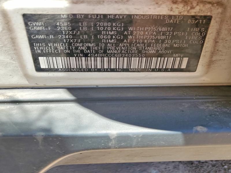 Продажа на аукционе авто 2011 Subaru Outback, vin: 4S4BRCCC6B3403550, номер лота: 61046406