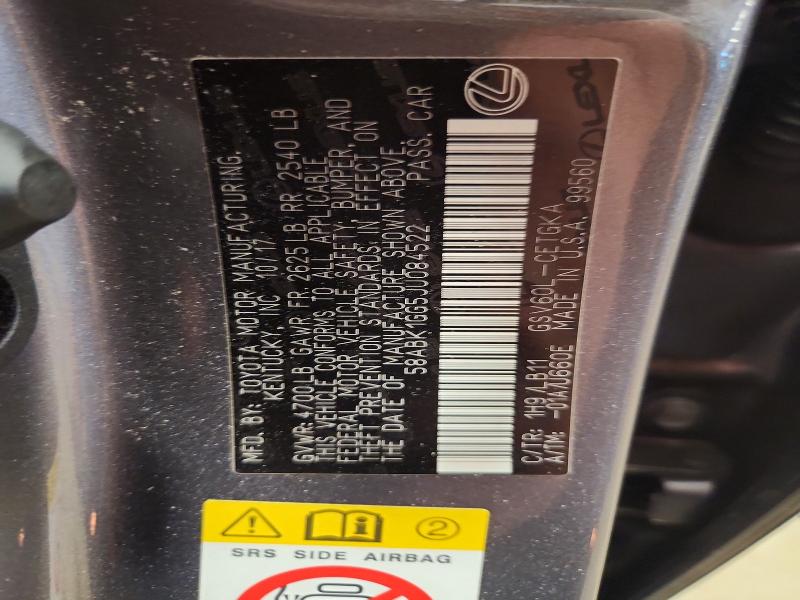 61629466 :رقم المزاد ، 58ABK1GG5JU084522 vin ، 2018 Lexus Es مزاد بيع