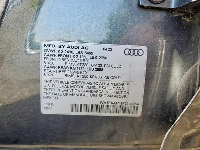 Aukcja sprzedaży 2023 Audi Q5, vin: WA1EAAFY1P2144364, numer aukcji: 61875256