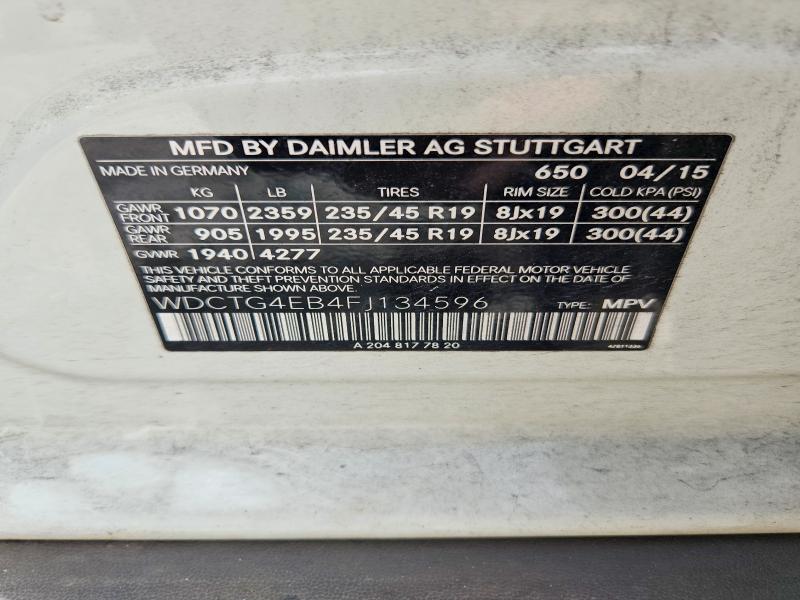 Продажа на аукционе авто 2015 Mercedes-benz Gla, vin: WDCTG4EB4FJ134596, номер лота: 61976596