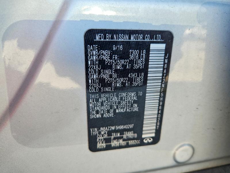 Продаж на аукціоні авто 2017 Infiniti Qx80, vin: JN8AZ2NF5H9640297, номер лоту: 60996256