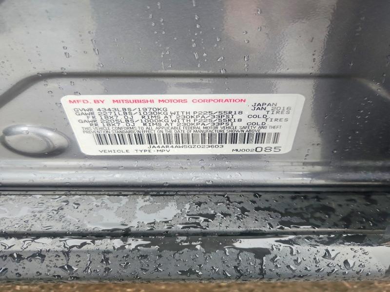 2016 Mitsubishi Outlander Sport მანქანა იყიდება აუქციონზე, vin: JA4AR4AW5GZ023603, აუქციონის ნომერი: 61610166