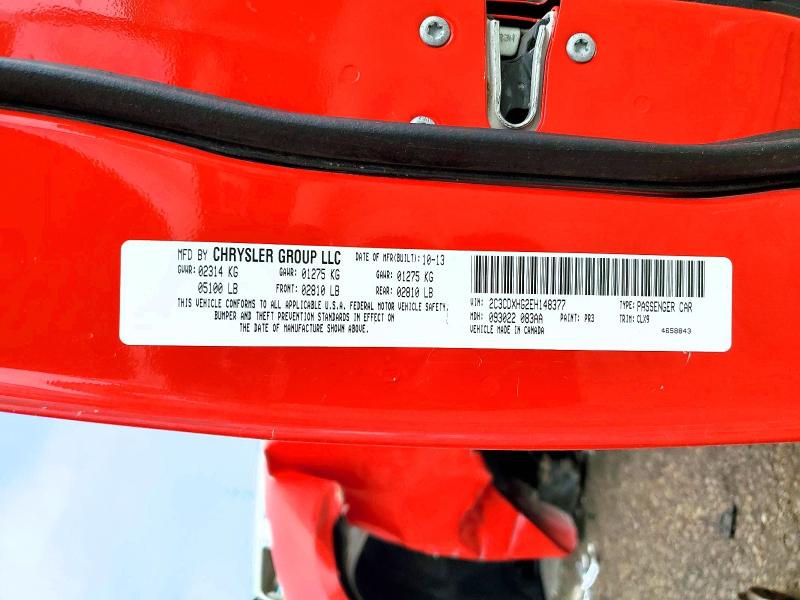 60312276 :رقم المزاد ، 2C3CDXHG2EH148377 vin ، 2014 Dodge Charger مزاد بيع