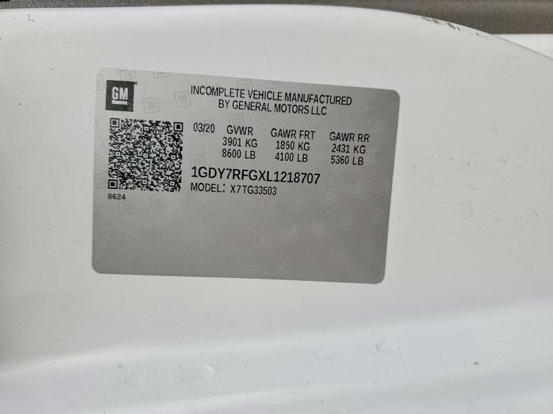 60950656 :رقم المزاد ، 1GDY7RFGXL1218707 vin ، 2020 Gmc Savana مزاد بيع