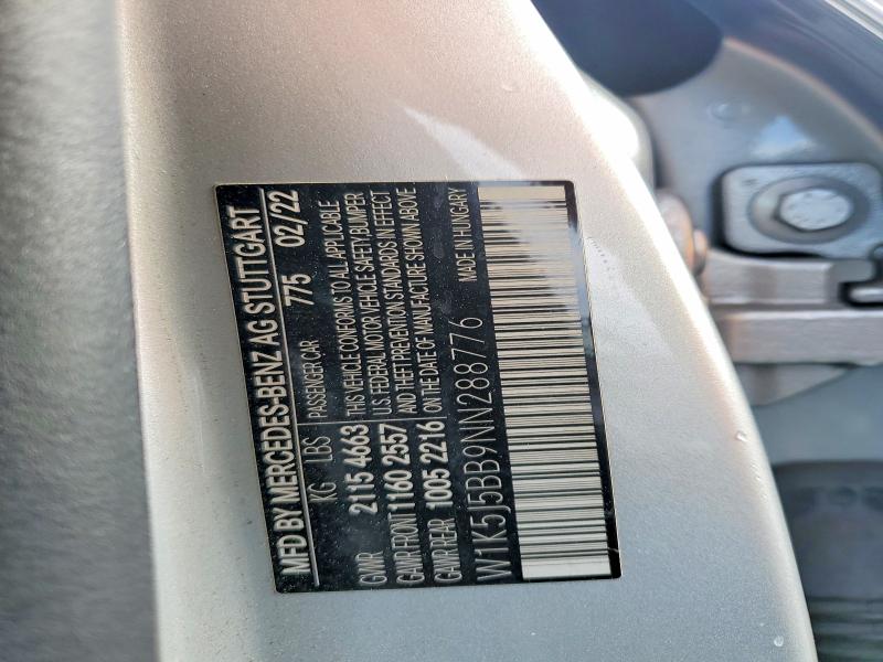 Продажа на аукционе авто 2022 Mercedes-benz Cla, vin: W1K5J5BB9NN288776, номер лота: 62003476