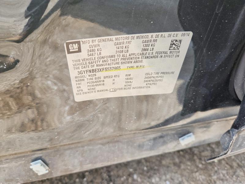 Продаж на аукціоні авто 2015 Cadillac Srx, vin: 3GYFNBE3XFS537965, номер лоту: 62907206