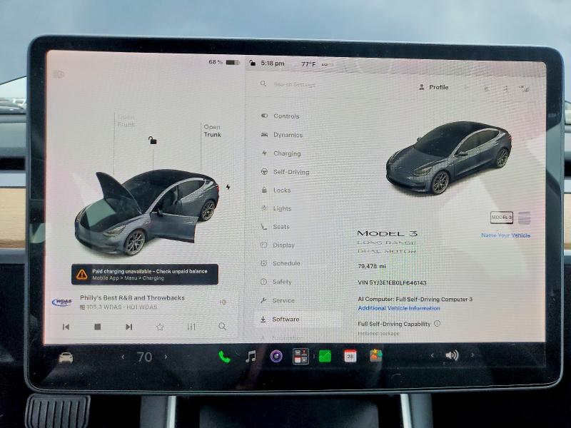 Продажа на аукционе авто 2020 Tesla Model 3, vin: 5YJ3E1EB0LF646143, номер лота: 62306446