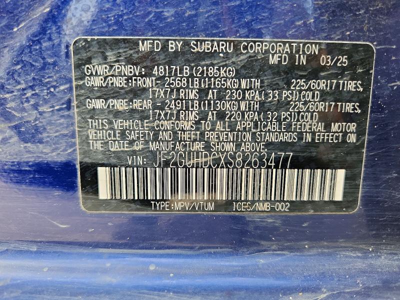 Продажа на аукционе авто 2025 Subaru Crosstrek, vin: JF2GUHDCXS8263477, номер лота: 61325896