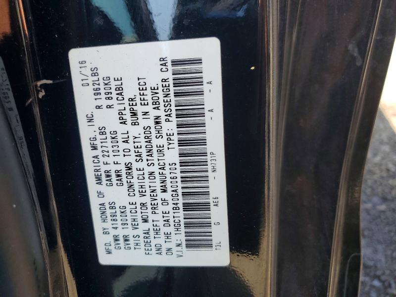 Aukcja sprzedaży 2016 Honda Accord, vin: 1HGCT1B40GA006705, numer aukcji: 61812696