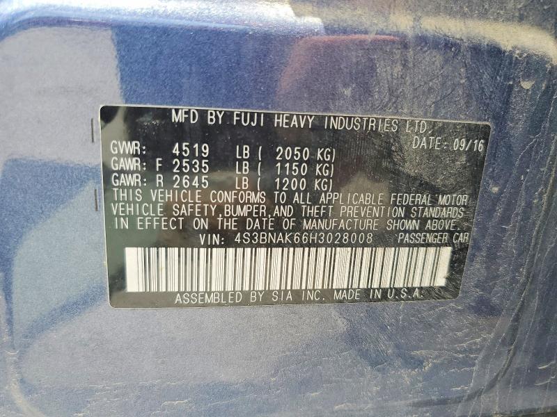 58424786 :رقم المزاد ، 4S3BNAK66H3028008 vin ، 2017 Subaru Legacy مزاد بيع