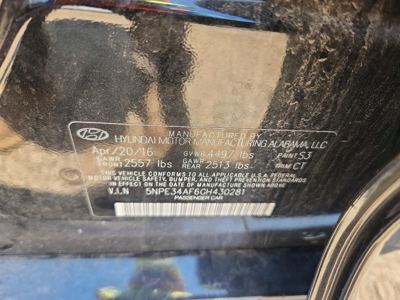 Продажа на аукционе авто 2016 Hyundai Sonata, vin: 5NPE34AF6GH430281, номер лота: 59659666
