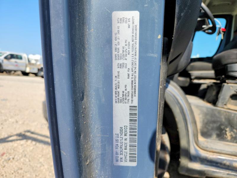 2020 Ram Promaster 3500 მანქანა იყიდება აუქციონზე, vin: 3C6URVJG1LE143834, აუქციონის ნომერი: 62262556