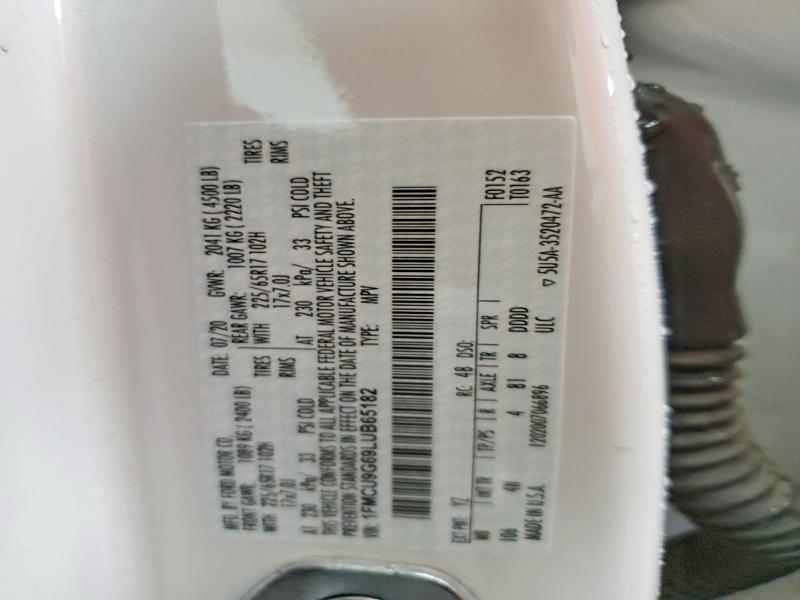 Auction sale of the 2020 Ford Escape, vin: 1FMCU9G69LUB65182, lot number: 60438586