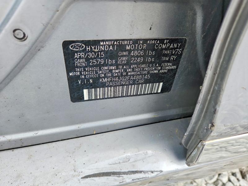 Aukcja sprzedaży 2015 Hyundai Azera, vin: KMHFH4JG2FA488145, numer aukcji: 61480936