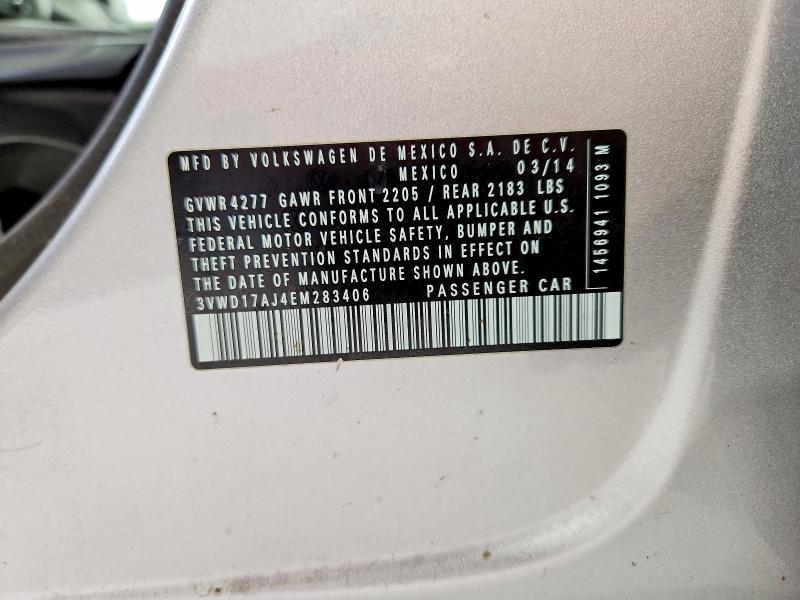 Aukcja sprzedaży 2014 Volkswagen Jetta, vin: 3VWD17AJ4EM283406, numer aukcji: 62128866