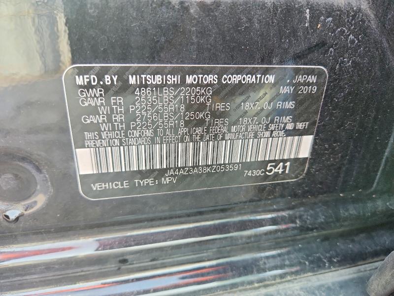 Продаж на аукціоні авто 2019 Mitsubishi Outlander, vin: JA4AZ3A38KZ053591, номер лоту: 60438986