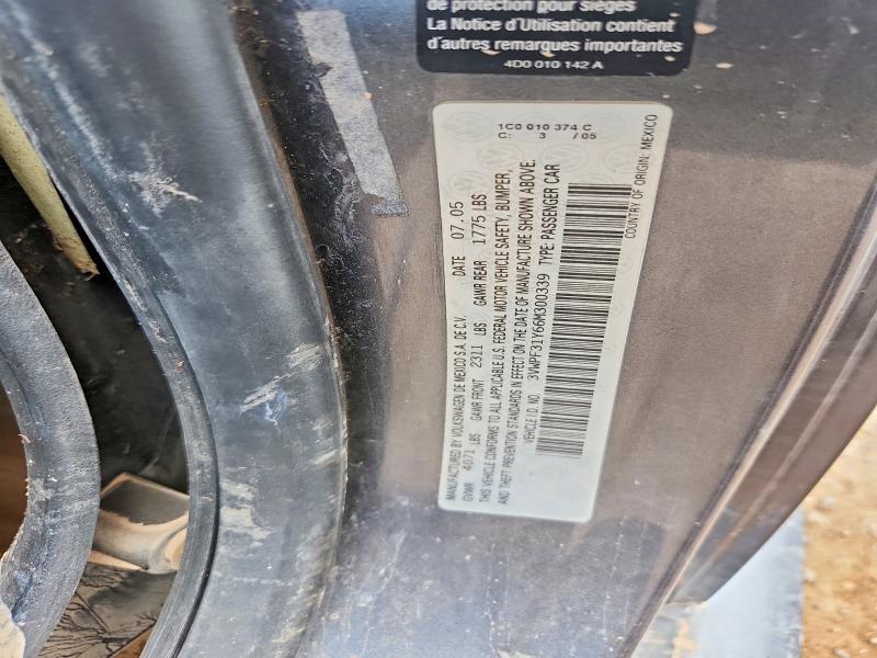 61625976 :رقم المزاد ، 3VWPF31Y66M300339 vin ، 2006 Volkswagen New Beetle مزاد بيع
