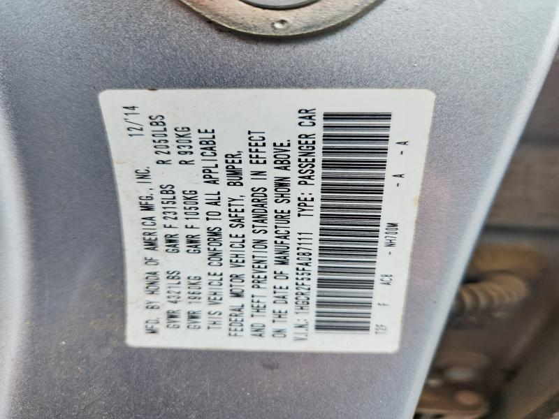 Продажа на аукционе авто 2015 Honda Accord, vin: 1HGCR2F55FA087111, номер лота: 62605346