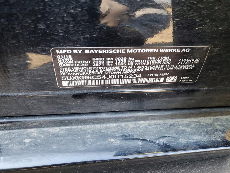 61973506 :رقم المزاد ، 5UXKR6C54J0U15234 vin ، 2018 Bmw X5 مزاد بيع