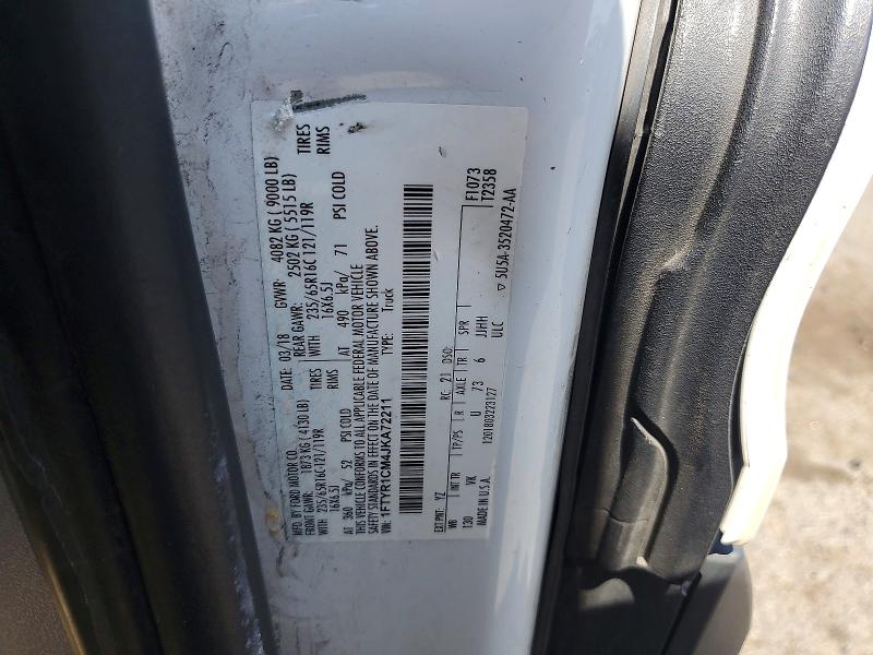Продаж на аукціоні авто 2018 Ford Transit, vin: 1FTYR1CM4JKA72211, номер лоту: 63777096