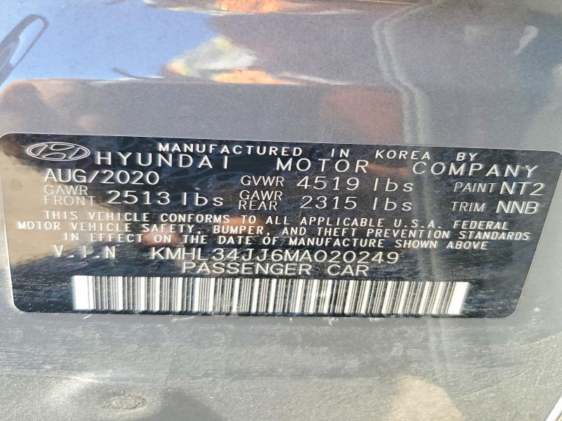 Продаж на аукціоні авто 2021 Hyundai Sonata Hybrid, vin: KMHL34JJ6MA020249, номер лоту: 59864436