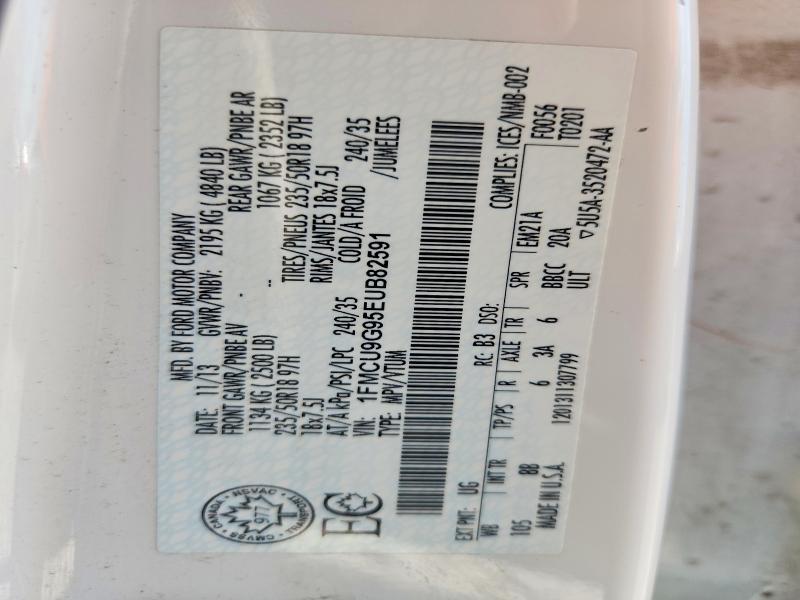 2014 Ford Escape მანქანა იყიდება აუქციონზე, vin: 1FMCU9G95EUB82591, აუქციონის ნომერი: 60011246