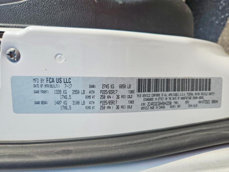 60812746 :رقم المزاد ، 2C4RDGEG8HR842290 vin ، 2017 Dodge Grand Caravan مزاد بيع