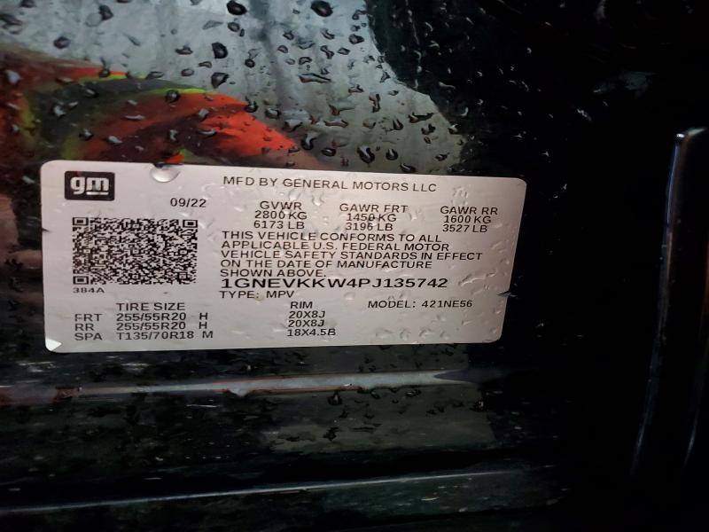 Aukcja sprzedaży 2023 Chevrolet Traverse, vin: 1GNEVKKW4PJ135742, numer aukcji: 62823796