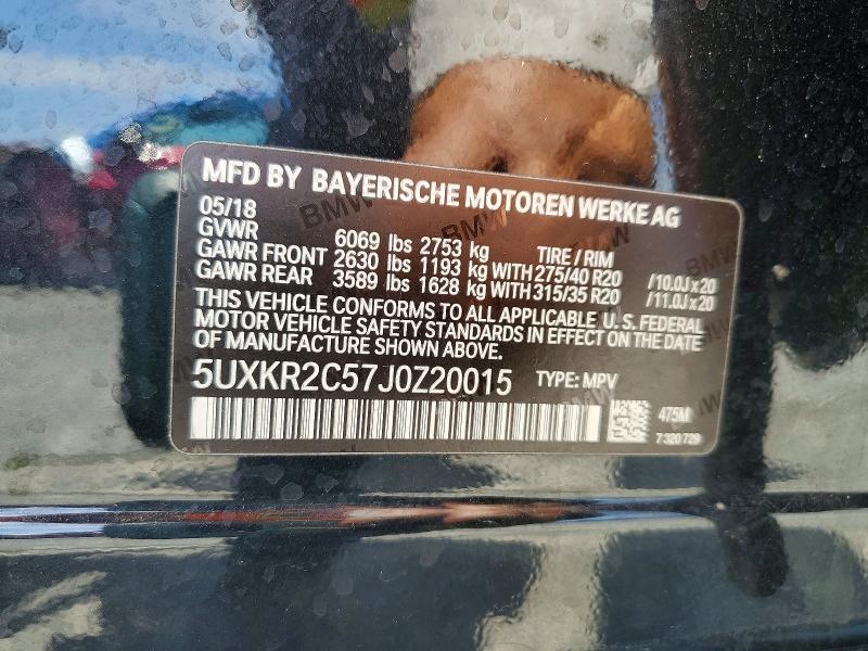 60838246 :رقم المزاد ، 5UXKR2C57J0Z20015 vin ، 2018 Bmw X5 مزاد بيع