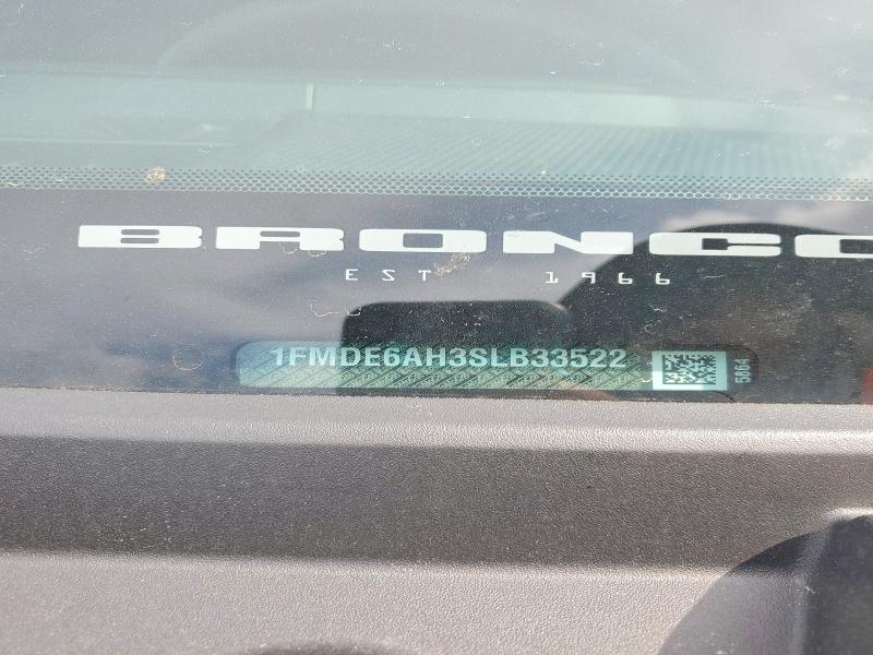 Aukcja sprzedaży 2025 Ford Bronco, vin: 1FMDE6AH3SLB33522, numer aukcji: 62526516