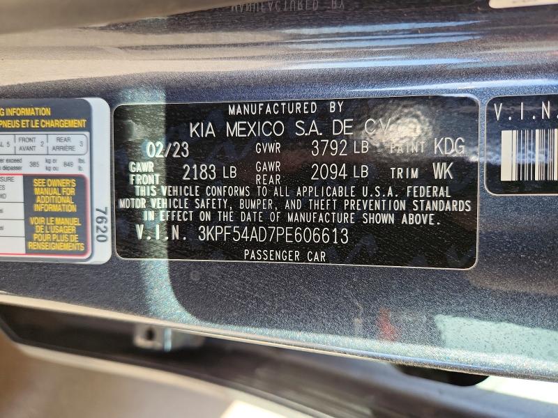 Продажа на аукционе авто 2023 Kia Forte, vin: 3KPF54AD7PE606613, номер лота: 85983185