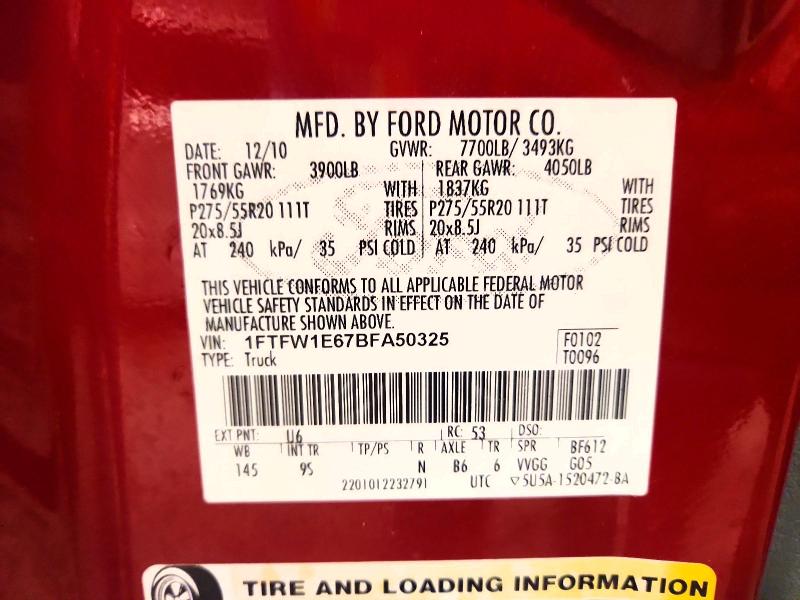 Продаж на аукціоні авто 2011 Ford F150, vin: 1FTFW1E67BFA50325, номер лоту: 60169836