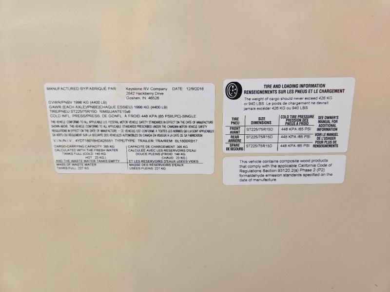 Aukcja sprzedaży 2017 Keystone Bullet, vin: 4YDT18018HD425551, numer aukcji: 62093356