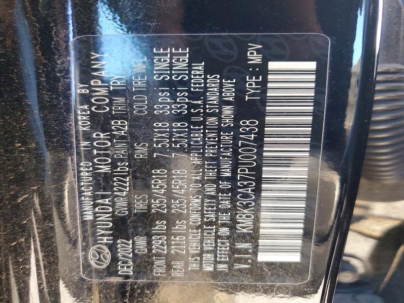 61717346 :رقم المزاد ، KM8K3CA37PU007438 vin ، 2023 Hyundai Kona مزاد بيع