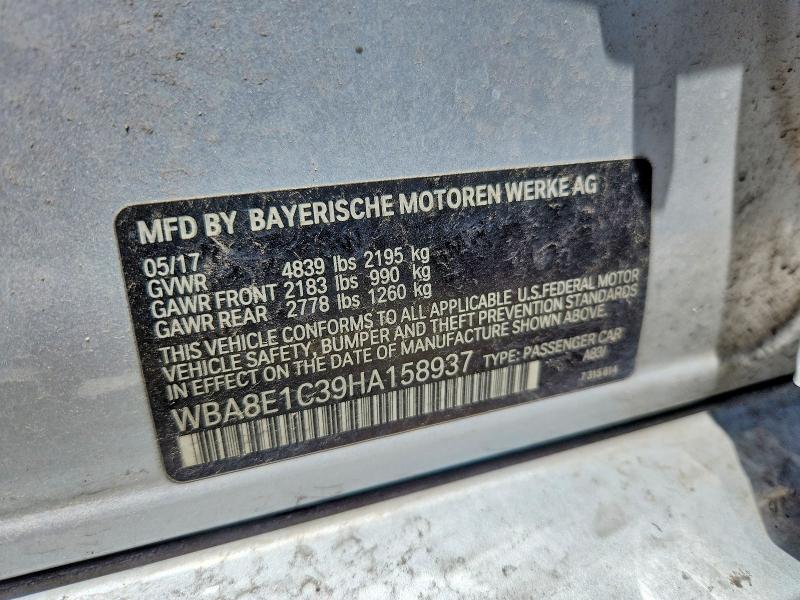 60459296 :رقم المزاد ، WBA8E1C39HA158937 vin ، 2017 Bmw 330e مزاد بيع