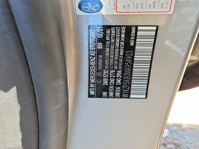 60552116 :رقم المزاد ، W1KZF5KB0MA954903 vin ، 2021 Mercedes-benz E مزاد بيع
