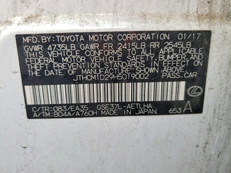 Продаж на аукціоні авто 2017 Lexus Is, vin: JTHCM1D29H5019002, номер лоту: 59082366