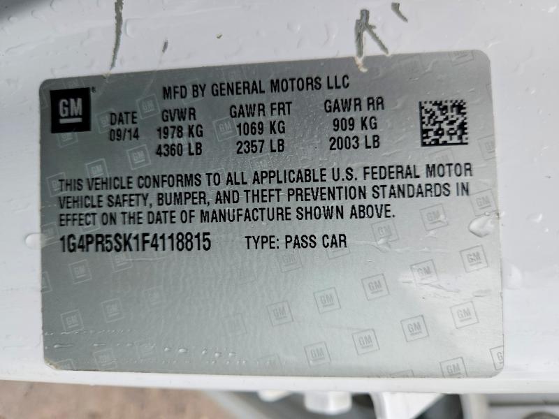Продажа на аукционе авто 2015 Buick Verano, vin: 1G4PR5SK1F4118815, номер лота: 60713596