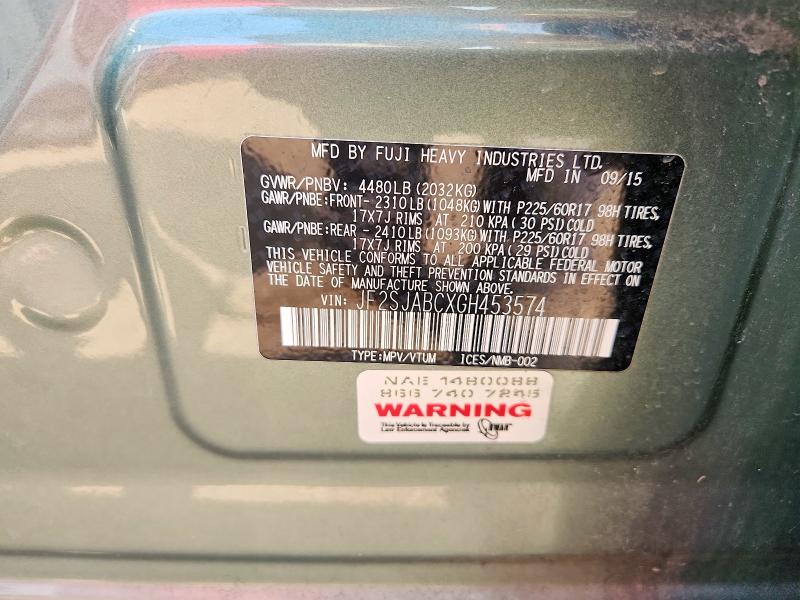 Aukcja sprzedaży 2016 Subaru Forester, vin: JF2SJABCXGH453574, numer aukcji: 61739096