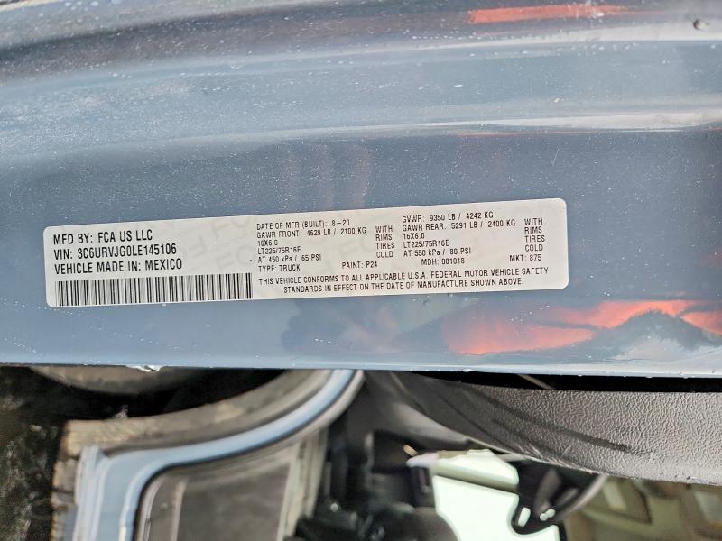 Продажа на аукционе авто 2020 Ram Promaster 3500, vin: 3C6URVJG0LE145106, номер лота: 58157026