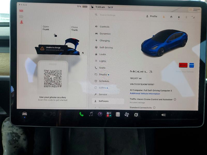 60703796 :رقم المزاد ، 5YJ3E1EA1NF191197 vin ، 2022 Tesla Model 3 مزاد بيع